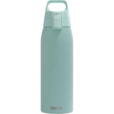 Image of SIGG Stainless Steel Water Bottle Shield ONE Glacier Suitable For Carbonated Beverages Leakproof Lightweight BPA Free 1 L