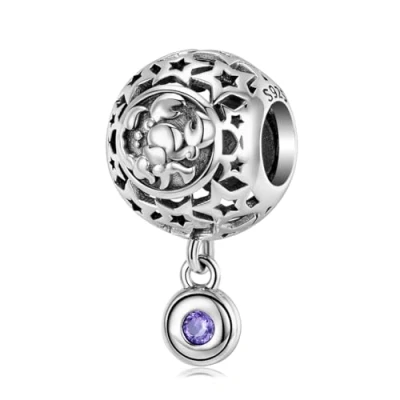 Image of 925 Sterling Silver Birthstone Charm Constellation Birthday Faith Family Flower for Pandora Bracelet (Scorpio)