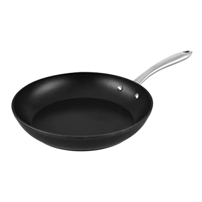 Image of Venga! 28 cm Frying Pan, Non Stick Coated, Dishwasher Safe, Turbo Induction Bottom, Oven Black/Silver, VG PAN 3020