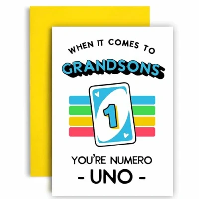 Image of Huxters Birthday Card for Grandson Your Numero Uno Funny Him 14.8cm (Grandson)