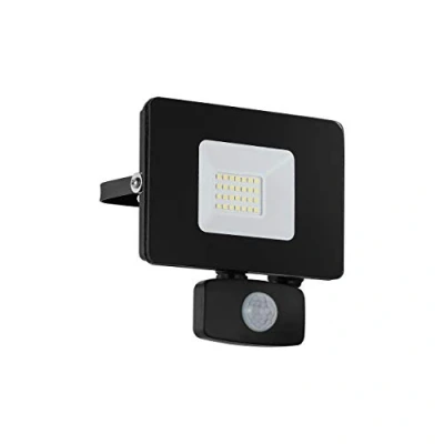Image of EGLO Faedo 3 LED outdoor spotlight, sensor, black, 20 W