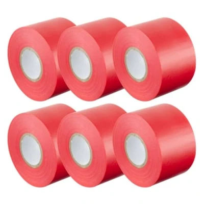 Image of Gocableties Red Wide Electrical Tape, 50mm x 33m, 2&quot; Strong Self Adhesive PVC Insulation Tape for Insulating, Repairing and Protecting Wires, 6 Rolls