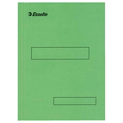 Image of Esselte Box of 100 Folders with 2 Flaps for Filing Cabinets 160 g Green