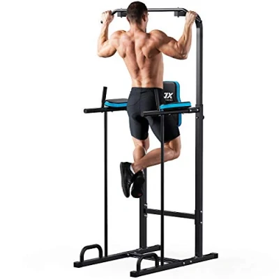 Image of JX FITNESS Power Tower Adjustable Dip Bar Pull Up Knee Raise Push Workout Abdominal Exercise Home Gym Station Body Building