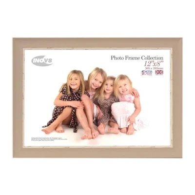 Image of Inov8 British Made Traditional Picture/Photo Frame, 12x8 inch, Small Washed Soft Stone