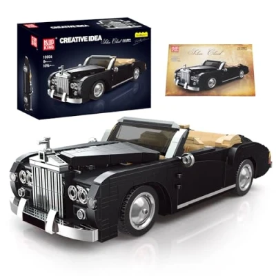 Image of Mould King 10006 for Retro Auto Silver Cloud MOC Building Blocks and Construction Toys, Adult Collecting Model Car Kit Building, 1:14 Scale Sports (1096 Parts)