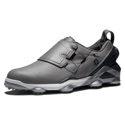Image of Footjoy Men&#039;s Tour Alpha Boa Golf Shoe, Grey/Charcoal/Orange, 9.5