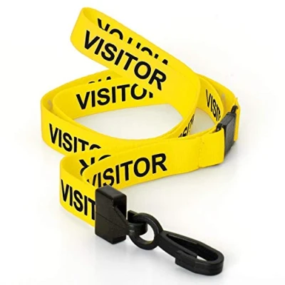 Image of CKB LTD Visitor LANYARDS Breakaway Safety Lanyard Neck Strap Swivel Plastic Clip for ID Card Holder Pull Quick Release Design (Pack of 100, Yellow)