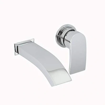 Image of Milano Razor Modern Wall Mounted Bathroom Basin Mixer Tap Lever Handle Chrome