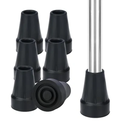 Image of supregear 6pcs Heavy Duty Rubber Ferrules for Crutches, 22 mm Replacement Crutches Ends, 7/8&quot; Thickened Crutch Tips, Non Slip Extreme Grip Feet Cap Canes, and Walking Sticks