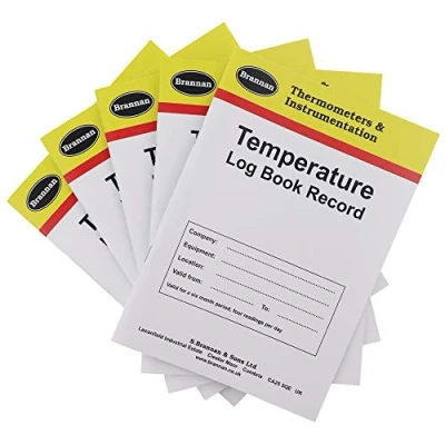 Image of Pack of 5 X Food and Fridge Temperature Log Books 6 Months Records Monitor Freezer Book Safety Hygiene