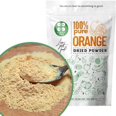 Image of Pure Dried Orange Peel Powder Whole Fruit Zest Coarse for Turkish Tea, Cheesecake Cake Topping Protein Smoothie Clensing Citrus Tea (fine Powder)
