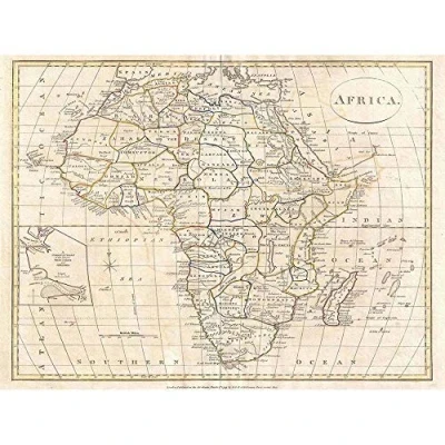Image of Wee Blue Coo 1799 Clement Cruttwell Map Africa Vintage Art Print Poster Wall Decor 12X16 Inch
