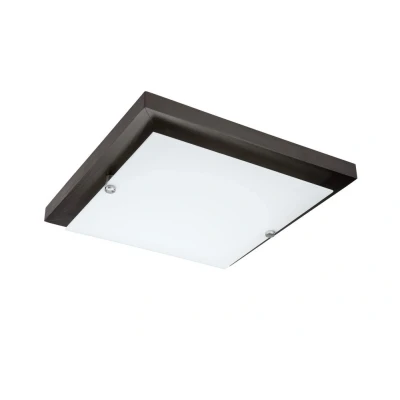 Image of Square Simple Flush Ceiling Light Wenge
