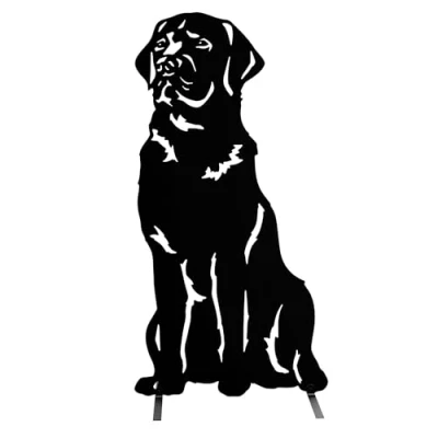 Image of Black Chocolate Labrador Sculpture Red Fox Brown Lab Garden Ornament Dog Christmas Decoration Retriever Statue Gift Her Mom Woman Figurine (Black Paint Lab)