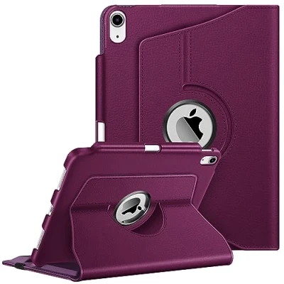Image of FINTIE Rotating Case Compatible with iPad 10th Generation (2022 Model) 10.9 Inch 360 Degree Swivel Protective Stand Cover Pencil Holder, Auto Wake/Sleep, Purple