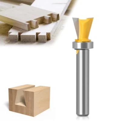 Image of WSOOX Dovetail Cutter with Bearing 8 mm Shank Drill Sets Common