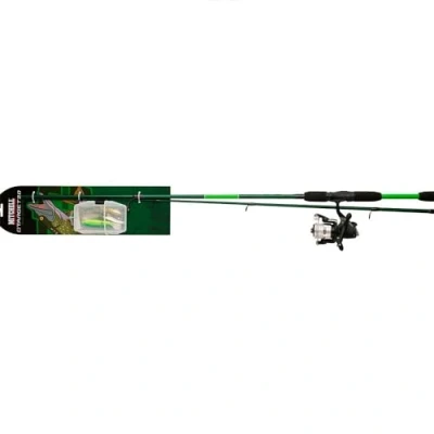 Image of Mitchell Target II Spinning Combo, Fishing Rod and Reel Predator Fishing, Ready to Fish Kits Include Rods Reels Pre Spooled With LinePike/Perch/Zander, Unisex, Black, 2.1m 10 30g