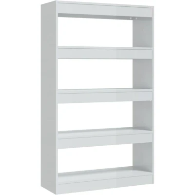 Image of vidaXL Book Cabinet/Room Divider High Gloss White 80x30x135 cm Engineered Wood