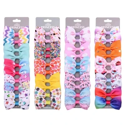 Image of 40PCS 2.5&quot; Baby Girls Hair Bows Alligator Clips Grosgrain Ribbon Barrettes Unicorn Accessories for Kids Toddlers