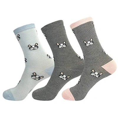 Image of Jasmine Silk 3 Pairs Women&#039;s Supersoft Ladies Bamboo Socks Thermal Sock 7 (Puppies)