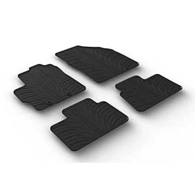 Image of GLEDRING Set of Rubber Mats Compatible with Toyota Aygo X 2022 (T Profile 4 Piece + Mounting Clips)