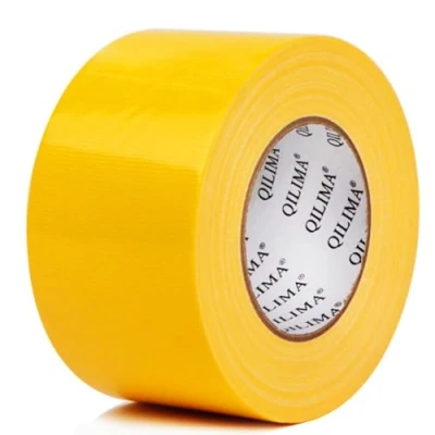 Image of QILIMA wide Yellow Heavy Duty Duct Tape 75MM x 55M length Waterproof Strong Adhesive Gaffer for Patching, Sealing, Securing Cables and Labelling