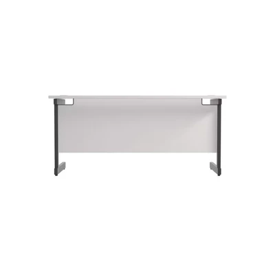 Image of Jemini Rectangular Single Upright Cantilever Desk 1600x600x730mm White/Black KF810858