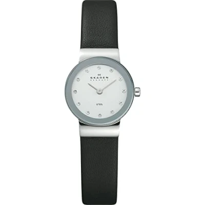 Image of Skagen Watch for Women Freja Lille, Two Hand Movement, 22 mm Silver Stainless Steel Case with a Leather Strap, 358XSSLBC