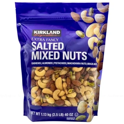 Image of Kirkland Signature Extra Fancy Salted Mixed Nuts Cashew Brazil Bag Pack 1.13kg