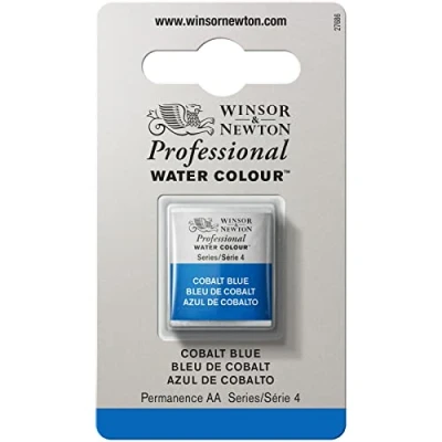 Image of Winsor &amp; Newton 8840171 Professional Watercolour Paint, Artist Quality, Finest Pigments, Cobalt Blue, Half Pan
