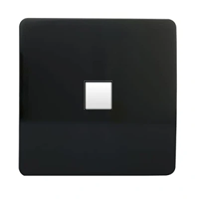 Image of Trendi Artistic Modern Glossy Tactile RJ45 Cat 5e and 6 Ethernet Socket Black
