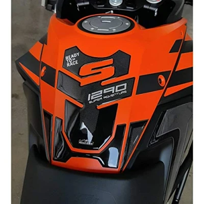 Image of Resin Bike Motorcycle 3D Stickers Compatible with KTM 1290 Super Adventure S 2017 2020. Tank Protector Protection from Bumps and Scratches. Carbon Fiber Effect Gadget Moto