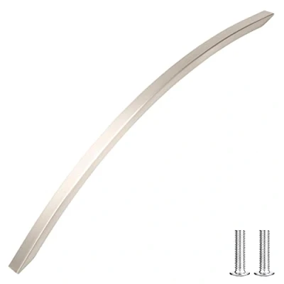 Image of Decoranddecor Slimline Kitchen Door Handles Cabinet Pulls Sleek Design Smooth Lines 256mm Brushed Chrome