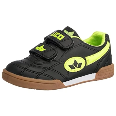 Image of Lico Unisex Kids Bernie V Indoor Shoes, Black Lemon, 8.5 Child