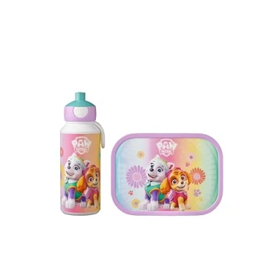 Image of Mepal Lunch Set Campus For Children with Pop Up Drink Bottle &amp; Box School or On The Go BPA Free 400 ml + 750 Paw Patrol Girls