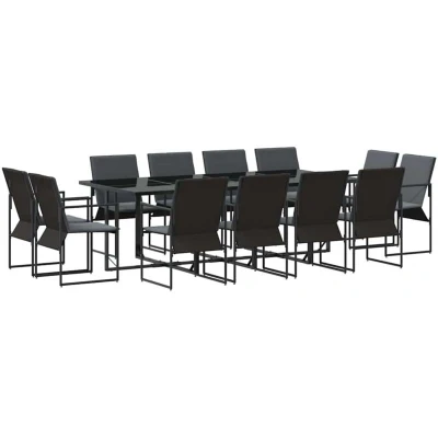 Image of vidaXL 16 Piece Garden Dining Set with Cushions Steel and Textilene