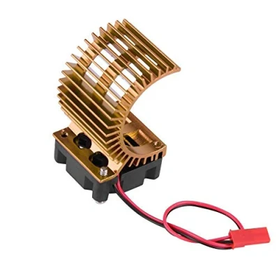 Image of Motor Heat Sink, Sink With Cooling Fan for 1/10 Scale Electric RC Car 540/550 Motor(Gold)