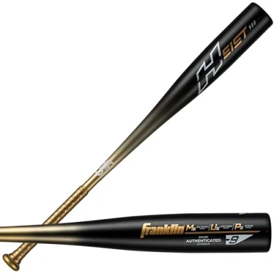 Image of Franklin Sports Kids Teeball Bat Heist Youth Baseball + Softball Bats 2 5/8&quot; Inch Big Barrel Metal Tball Aluminum USA Approved 26&quot; / 17oz. Black 900