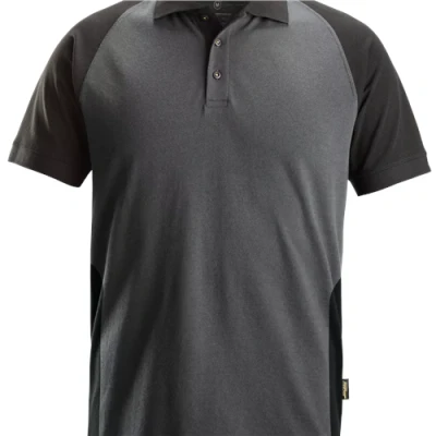 Image of Snickers Two Coloured Polo Shirt Steel Grey/Black XXL