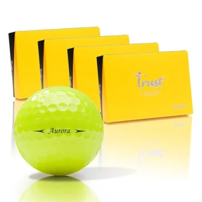 Image of Trust Golf Balls Aurora Tour Level Performance Stand Out Maximum Distance Straight Flight Stopping Power Crystal Urethane Cover for Ultimate Control (Yellow, 48 Balls)