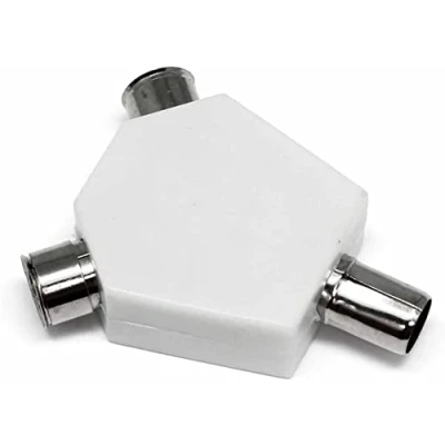 Image of Mr. Gadget&#039;s Solutions 2 Way Tv Aerial Adapter Coax/Coaxial Splitter/Y Adaptor Ariel Dual Converter