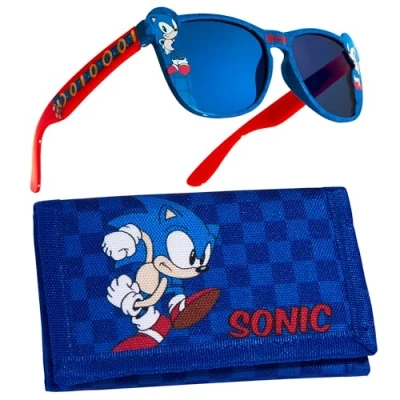 Image of SONIC THE HEDGEHOG Boys UV Protection Sunglasses and Trifold Wallet Set