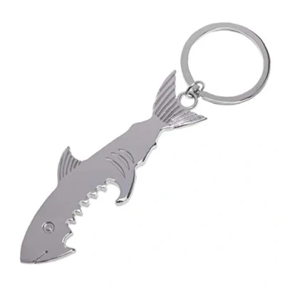Image of Shark Bottle Opener Keychain Shaped Zinc Alloy Beer Women Men&#039;s Key Ring Unique Gift
