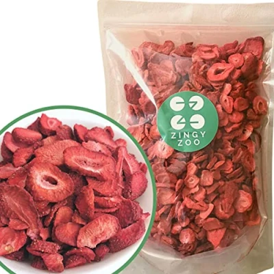 Image of Freeze Dried Strawberry Slices XL 350g Raw Natural Premium Fruit Strawberries Snacking Berries from Fresh Frozen Dry Strawberrys