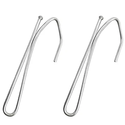 Image of 50 Pcs Stainless Steel Curtain Hooks Pinch Pleat Hook Deep Metal Prong