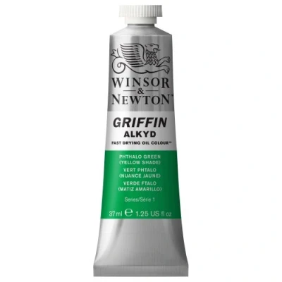 Image of Winsor &amp; Newton Griffin 37ml Alkyd Fast Drying Oil Colour Tube Phthalo Green Yellow Shade
