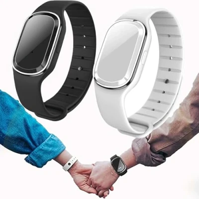 Image of Moskito Bracelet,Moskitopro Bracelet,Mosquito Insect Repellent Band,Ultrasonic Mosquito Bracelet Watch,USB Rechargeable Anti Repeller Wristband for Adults &amp; Children (Black+White)