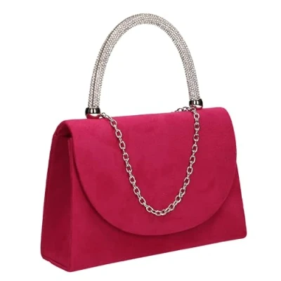 Image of SwankySwans Women&#039;s Beatrice Clutch Bag, Fuchsia, One Size