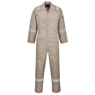 Image of Portwest Araflame Silver Coverall, Size: 38, Colour: Khaki, AF73KHR38